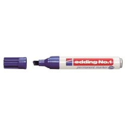 Edding Nº1 Rotulador Permanente - Punta Biselada - Trazo entre 1 y 5 mm. - Recargable - Secado Instantaneo - Color Azul