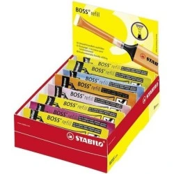 Stabilo Boss 70 Recharge de 3ml pour Surligneur Fluorescent - Encre à Base d'Eau - Coloris Assortis