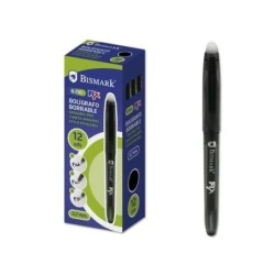 Bismark Fix Esferográfica Apagável - Ponta 0,7mm - Com Tampa - Cor Preta