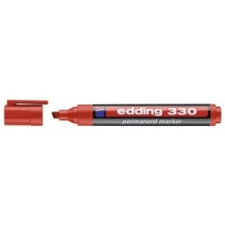 Edding 330 Rotulador Permanente - Punta Biselada - Trazo entre 1 y 5 mm. - Tinta casi Inodora - Capuchon con Clip - Secado