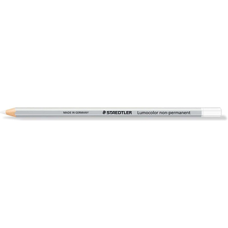 Staedtler Lumocolor 108 Hexagonal Coloured Pencil - Special for Smooth Surfaces - Opaque Marking - White
