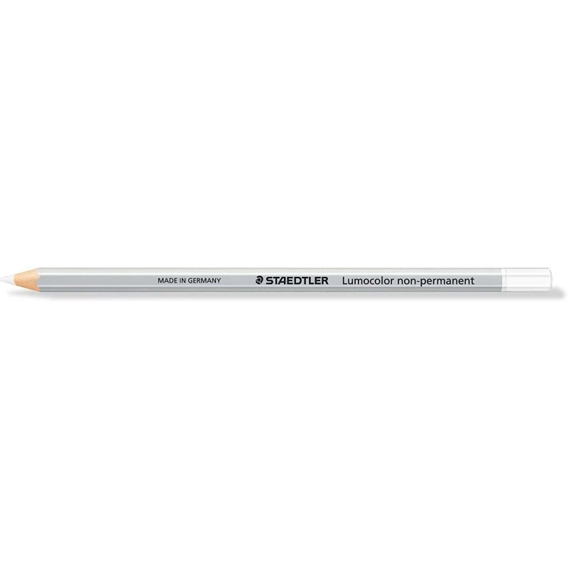 Staedtler Lumocolor 108 Hexagonal Coloured Pencil - Special for Smooth Surfaces - Opaque Marking - White