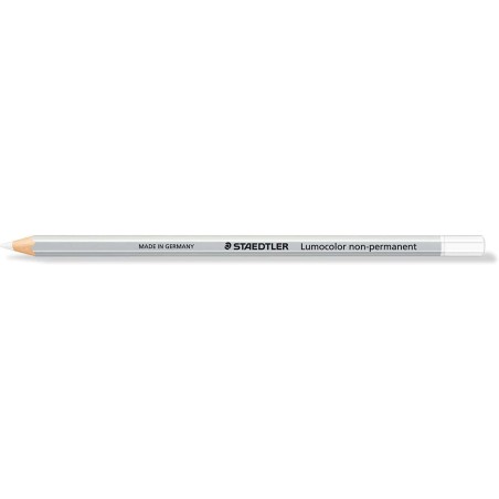 Staedtler Lumocolor 108 Hexagonal Coloured Pencil - Special for Smooth Surfaces - Opaque Marking - White