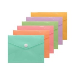 Bismark Envelope Porta-documentos A6 - Fecho de Mola - Fabricado em Polipropileno - Cores Pastel Sortidas