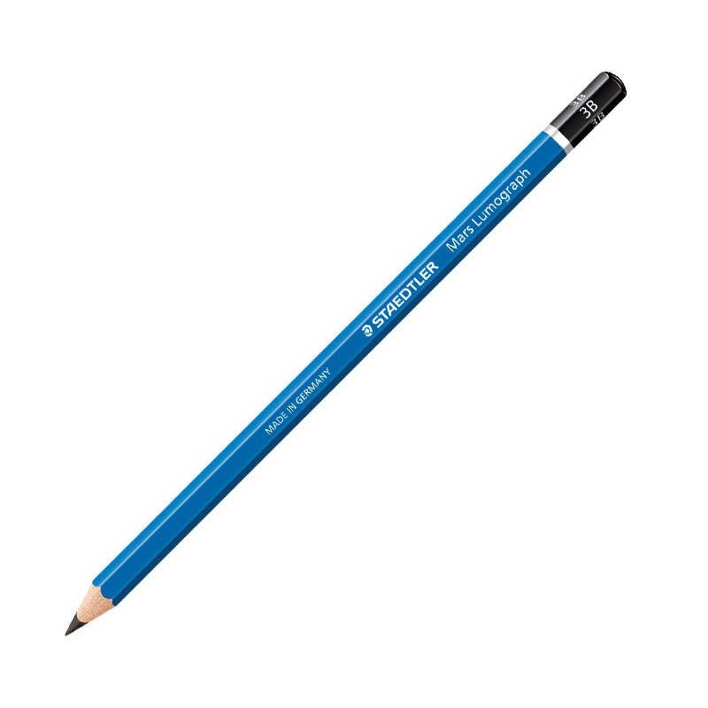 Staedtler Mars Lumograph 100 Lapiz de Grafito Hexagonal - Mina 3B Ultrarresistente de 2.5mm - Madera de Bosques Sostenibles