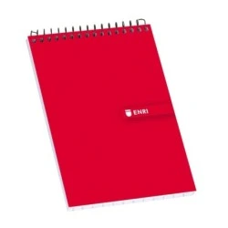 Enri Bloc Spirale 80 Feuilles Quadrillage 4x4mm - Format 8º - Couverture Rigide Résistante
