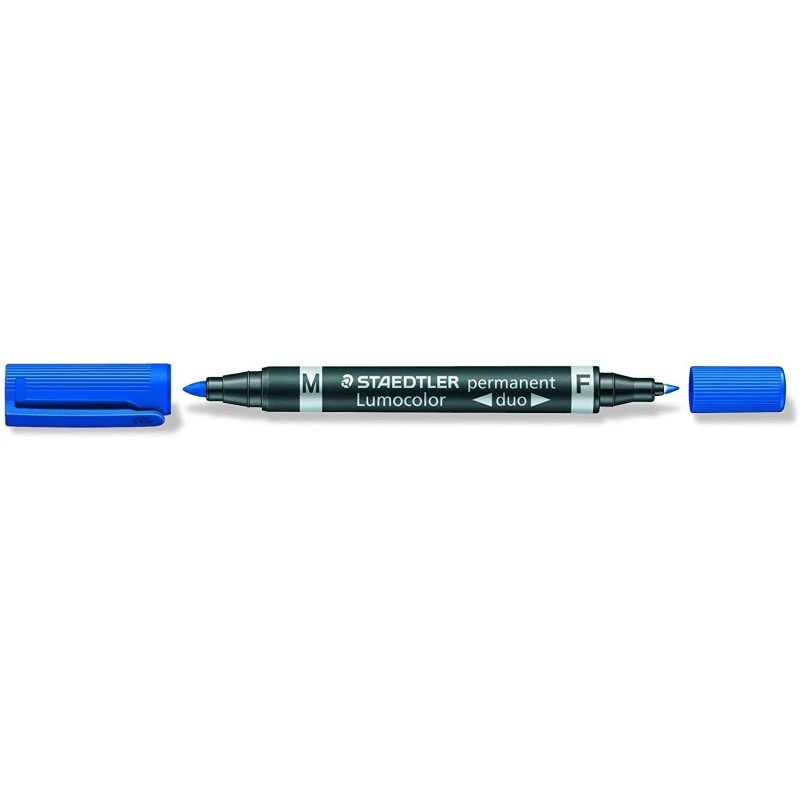 Staedtler Lumocolor 348 Double-Ended Permanent Marker - Quick Drying - Blue