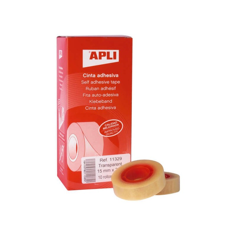Apli Fita Adesiva Transparente 15mm x 33m - Resistente à Água e às Intempéries - Fácil de Cortar com as Mãos - Ideal para