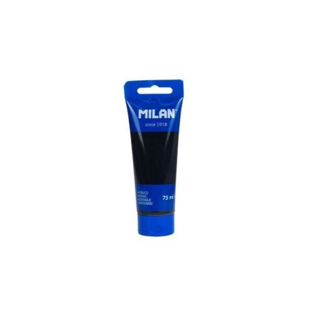 Milan Tube de Peinture Acrylique 75ml - Pigments de Haute Qualité - Mélangeable - Couleur Noir