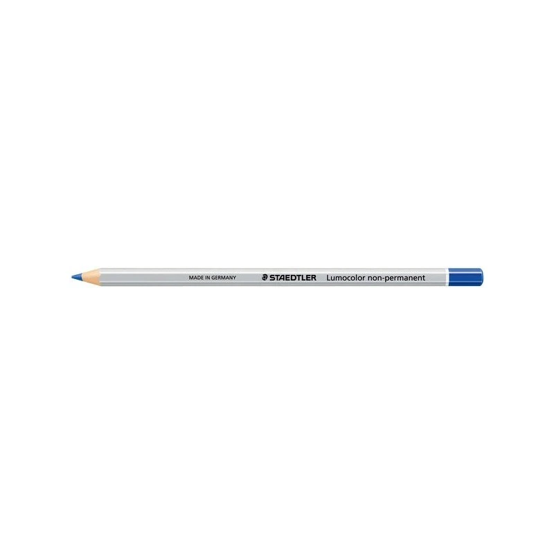 Staedtler Lumocolor 108 Crayon de Couleur Hexagonal - Spécial pour Surfaces Lisses - Marquage Opaque - Couleur Bleu