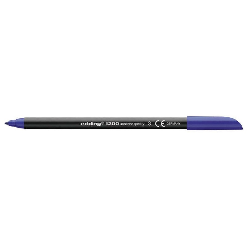 Edding 1200 Rotulador - Punta Redonda - Trazo entre 0.5 y 1 mm. - Tinta con Base de Agua - Color Azul