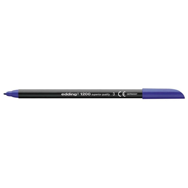 Edding 1200 Rotulador - Punta Redonda - Trazo entre 0.5 y 1 mm. - Tinta con Base de Agua - Color Azul