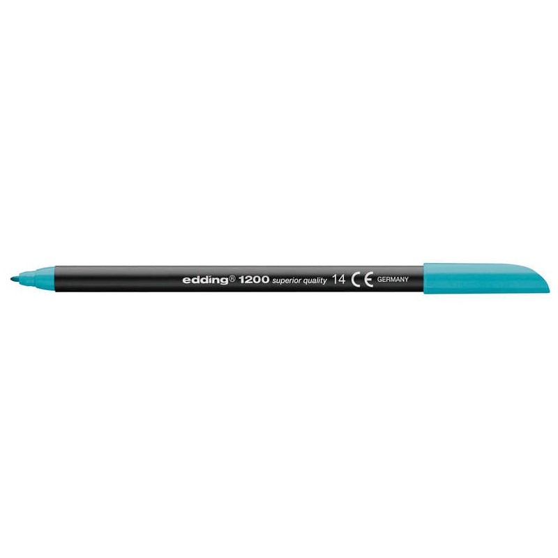 Edding 1200 Rotulador - Punta Redonda - Trazo entre 0.5 y 1 mm. - Tinta con Base de Agua - Color Azul Turquesa