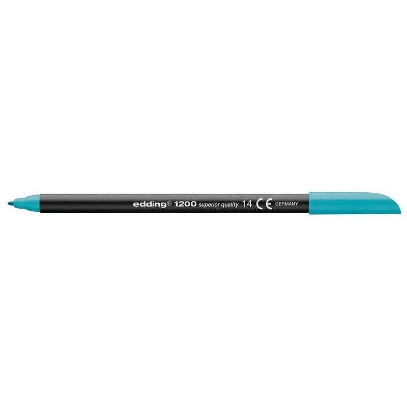 Edding 1200 Rotulador - Punta Redonda - Trazo entre 0.5 y 1 mm. - Tinta con Base de Agua - Color Azul Turquesa