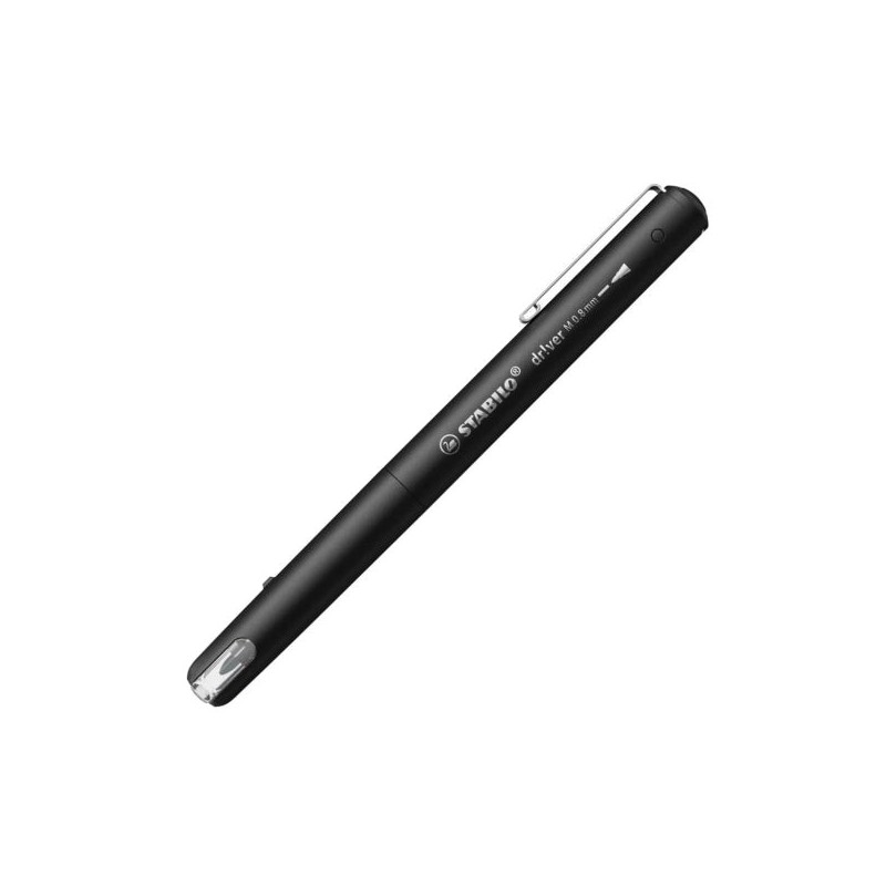 Stabilo Dr!ver Medium Tip Marker 0.8mm - Smudge-Proof, Odourless Water-Based Ink - Made with 94% Bioplastic - Colour Black