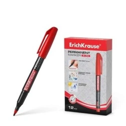 Erichkrause Marcador Permanente P-70 - Ponta de Bala de 1.0mm - Resistente à Água e à Luz - Cor Vermelho