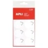 Apli Pack de 12 Colgadores Autoadhesivos Redondos Ø 30mm - Triangulo Metalico de Soporte - Base Adhesiva Blanca - Gran