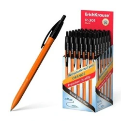 Erichkrause Boligrafo Automatico R-301 Naranja Matic 07 - Cuerpo Hexagonal Opaco - Grip - Punta de 07mm - Tinta de Secado