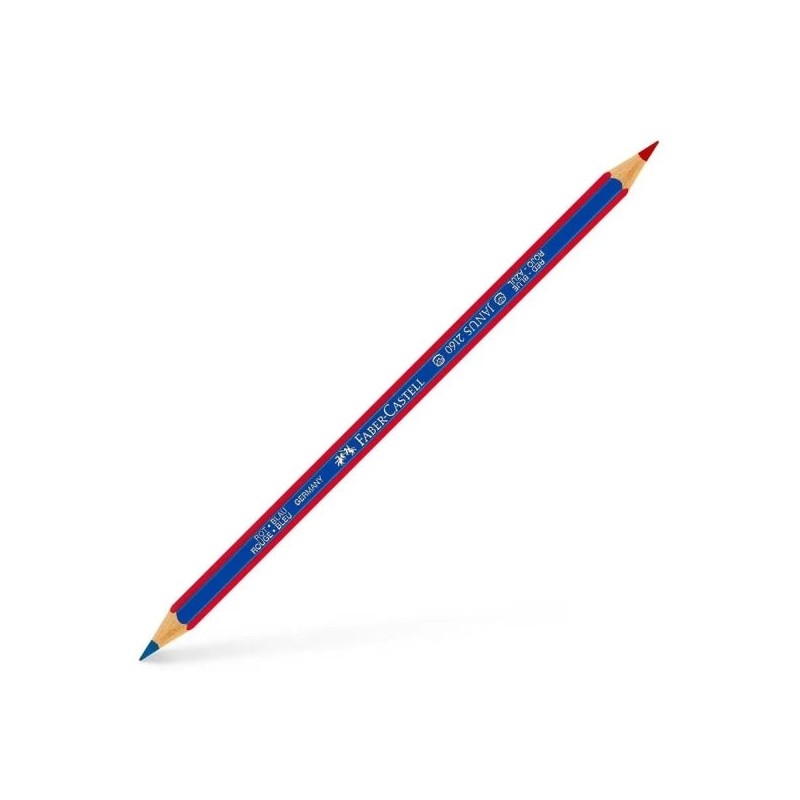 Faber-Castell Janus 2160 Lapiz Fino Bicolor Hexagonal - Ecologico - Resistente a la Rotura - Color Rojo/Azul
