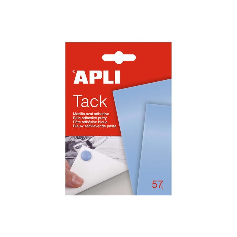Apli Tack Blue Adhesive Putty 57g - Reusable - Leaves No Residue - Easy to Mould - Blue