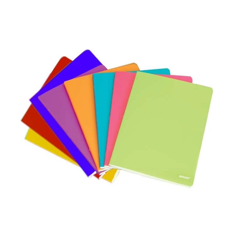 Ancor Classic Stripes Notebook A4 Size 5x5mm Squared - 48 Sheets 90gsm - Polypropylene Cover - Assorted Colours