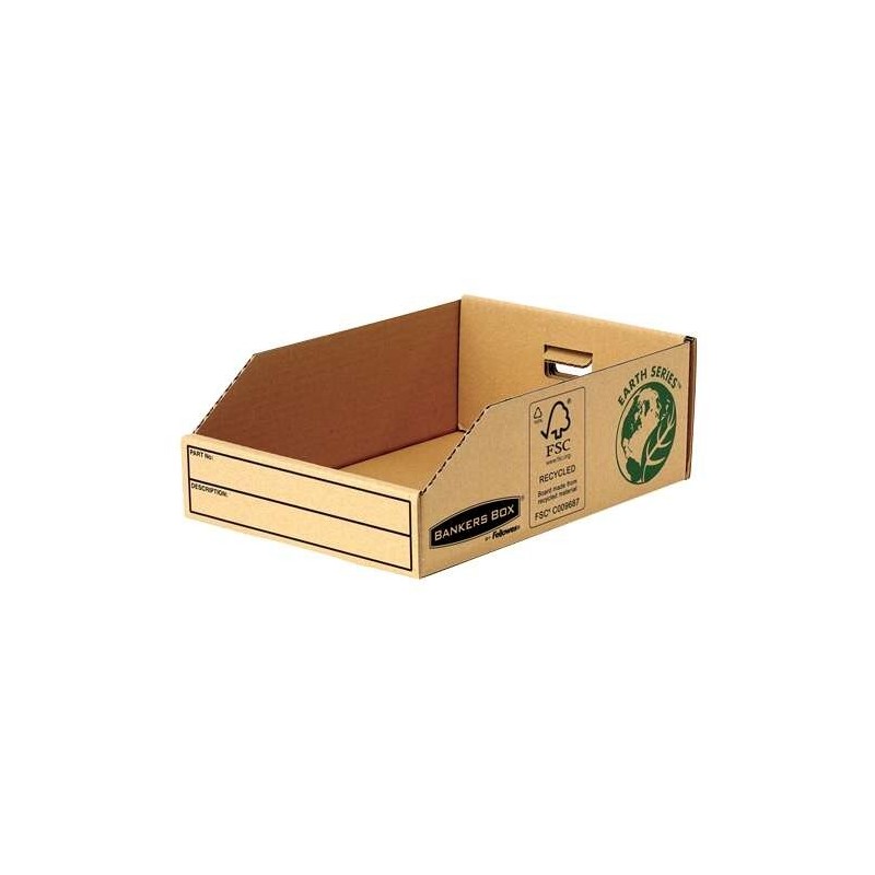 Fellowes Bankers Box Earth Bac en Carton 200mm - Montage Manuel - Carton Recyclé Certification FSC - Couleur Marron