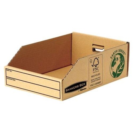 Fellowes Bankers Box Earth Tabuleiro de Cartão 200mm - Montagem Manual - Cartão Reciclado Certificação FSC - Cor Castanho
