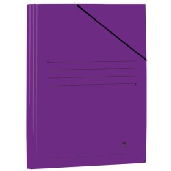 Mariola Laminated Card Folder Folio 500g/m2 - Dimensions 34x25cm - Elastic Band Closure - Violet Colour