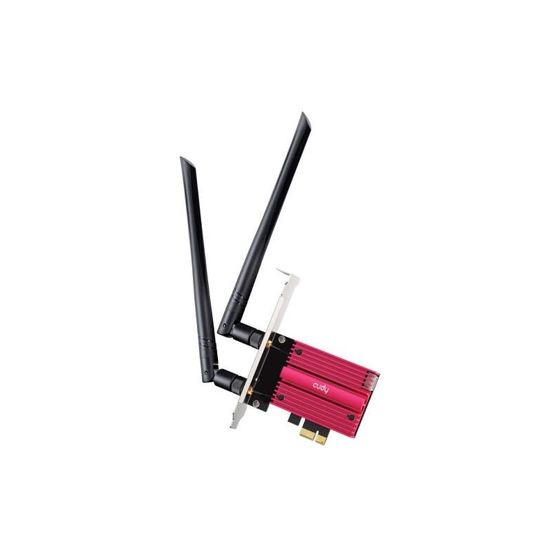 Cudy WE3000S Adaptador de Red PCI-e AX5400 WiFi 6E Tri-Banda - Bluetooth 5.2 - 2 Antenas Externas