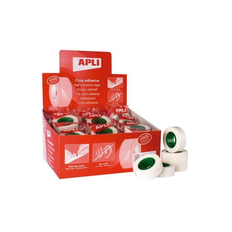 Apli Fita Adesiva Invisível 19mmx33m - Adesivo Permanente - Silenciosa