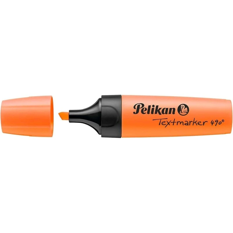 Pelikan Textmarker 490 Highlighter - Water-Based - 3 Line Widths - Fluorescent Orange
