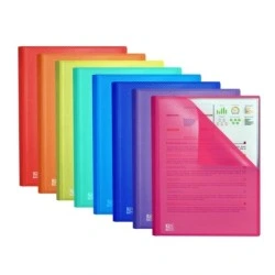 Oxford Urban A4 Carpeta de 60 Fundas Soldadas - Tapa de Plastico Translucido - Colores Surtidos