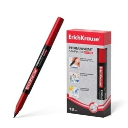 Erichkrause P-100 Permanent Marker - Fine Tip - 0.5 to 1.2mm Line Width - Water and UV Resistant - Red Colour