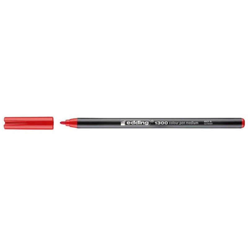 Edding 1300 Rotulador - Punta Redonda - Trazo 2 mm. - Tinta con Base de Agua - Color Rojo