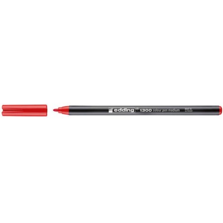 Edding 1300 Rotulador - Punta Redonda - Trazo 2 mm. - Tinta con Base de Agua - Color Rojo