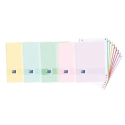 Oxford Europeanbook 8 Live & Go Cuaderno Espiral Formato A4+ Cuadriculado 5x5mm - 160 Hojas Microperforadas con 4 Taladros