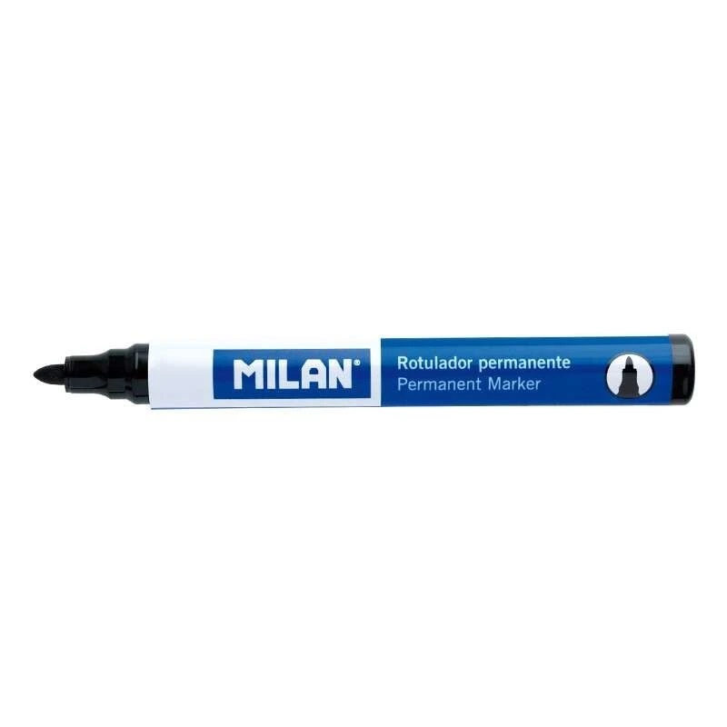 Milan Marqueur Permanent - Pointe Ronde 4mm - Encre à Base d'Alcool - Couleur Noir