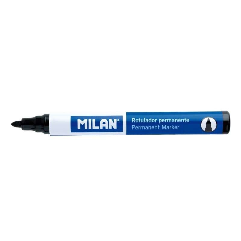 Milan Permanent Marker - 4mm Round Tip - Alcohol-Based Ink - Black