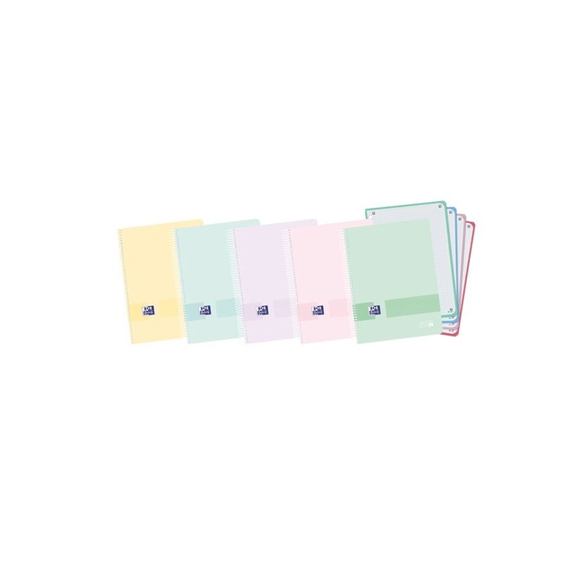 Oxford Live & Go A5+ Europeanbook - Couverture en Plastique - 120 Feuilles - Coloris Assortis