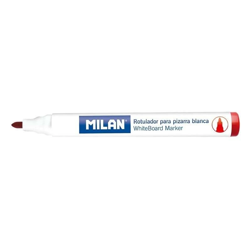 Milan Whiteboard Markers with Round Tip - 4.7 mm Tip - Alcohol-Based Ink - Dry Erase - Red