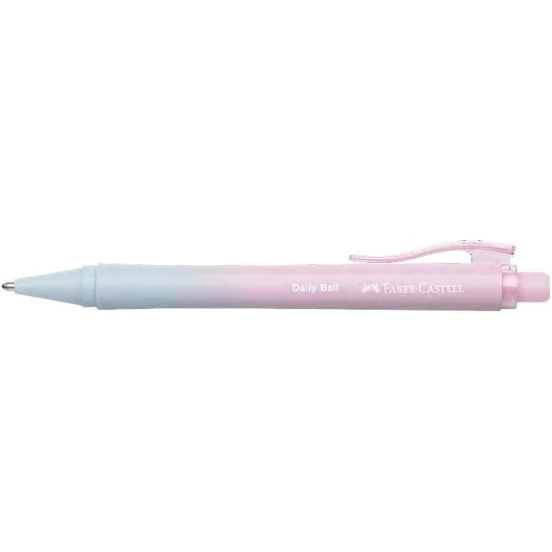 Faber-Castell Daily Ball Flow Edition Blushing Sky Stylo à Bille Rétractable XB - Design Attrayant - Encre Bleue Indélébile