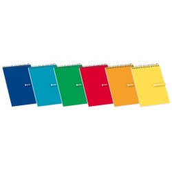 Enri Bloco de Notas Espiral Capa Mole 8º 4x4 - Folhas em Branco - Tamanho Compacto - Ideal para Apontamentos e Desenhos