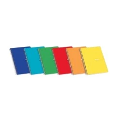 Enri Plus Spiral Notebook Folio Format Single Line - 80 Sheets 60gr with Margin - Hard Cover - Assorted Colours
