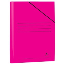 Mariola Chemise en Carton Plastifié Folio 500gr/m2 - Dimensions 34x25cm - Fermeture à Élastique - Couleur Fuchsia