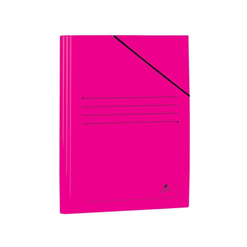 Mariola Carpeta de Carton Plastificado Folio 500gr/m2 - Medidas 34x25cm - Cierre con Goma Elastica - Color Fucsia