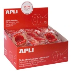 Apli Fita Adesiva Extra Clear 19mm x 33m - Resistente à Água e às Intempéries - Fácil de Cortar com as Mãos - Transparente