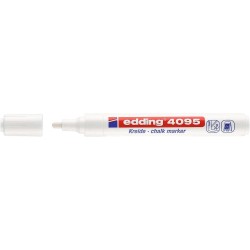 Edding 4095 Marqueur Craie Liquide - Pointe Ronde - Tracé entre 2 et 3mm - Odeur Neutre - Couleur Blanc