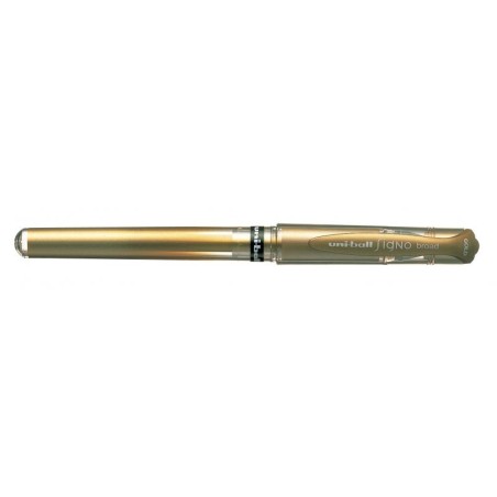 Uni-ball Signo Broad UM-153 Roller de Tinta Gel - Ponta de Esfera 1mm - Traço Estilo Caneta - Pega de Borracha - Cor Ouro