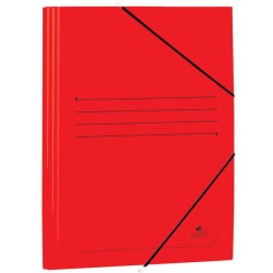 Mariola Pasta de Cartão Estucado com Abas Fólio 500gr/m2 - Medidas 34x25x1cm - Fecho com Elástico - Cor Vermelho