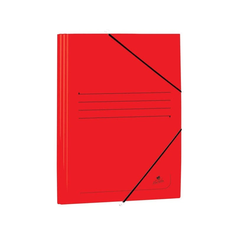 Mariola Chemise en Carton Couché à Rabats Folio 500gr/m2 - Dimensions 34x25x1cm - Fermeture à Élastique - Couleur Rouge
